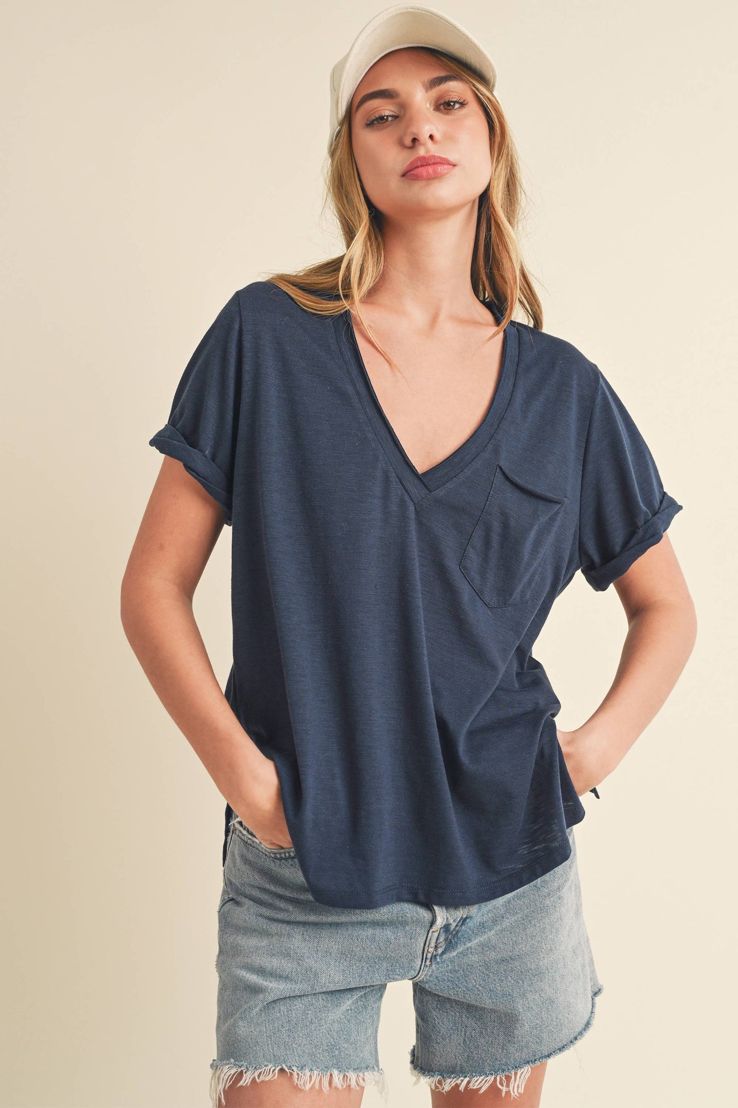 V-Neck Short Sleeve Top