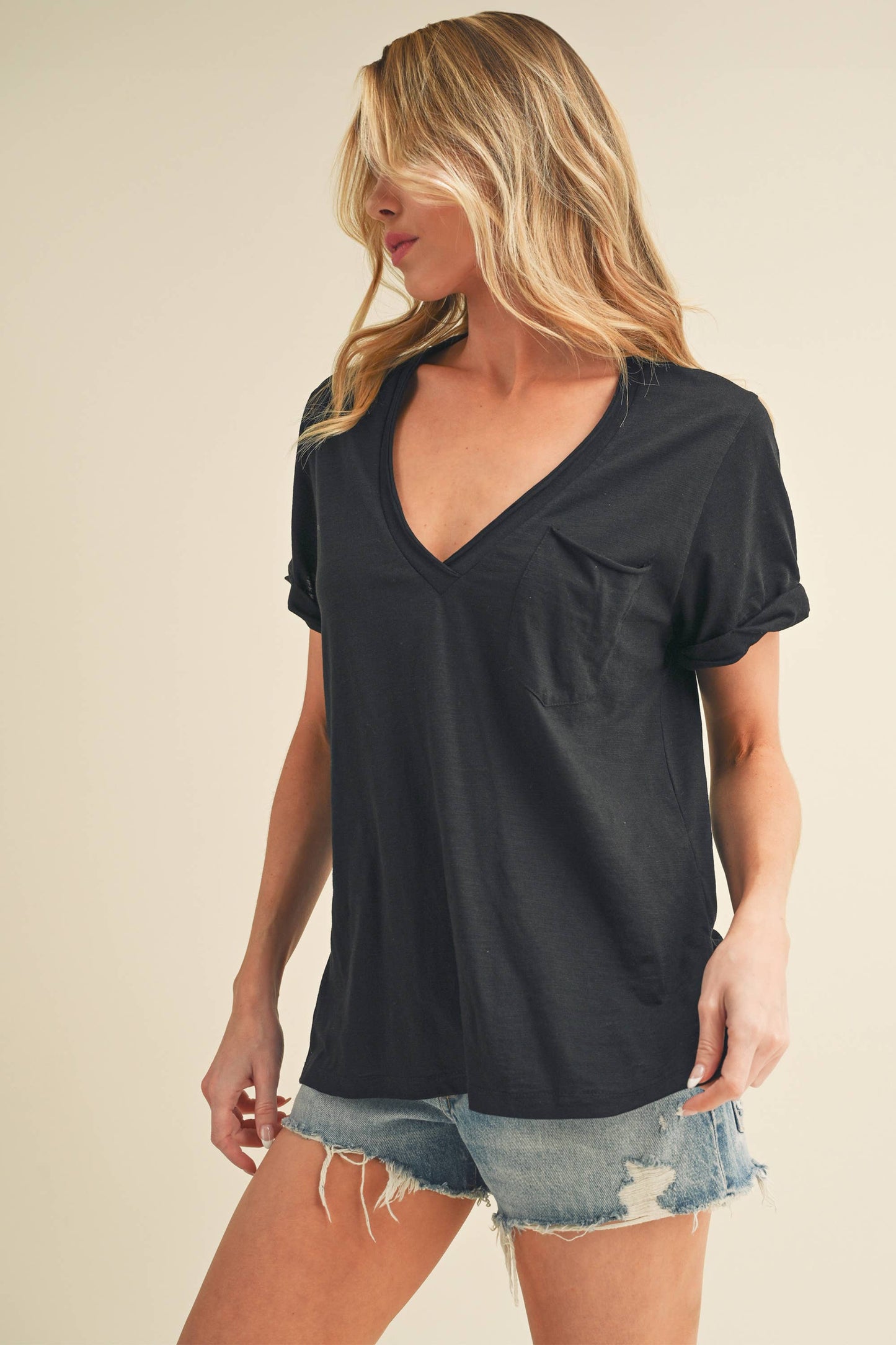 V-Neck Short Sleeve Top