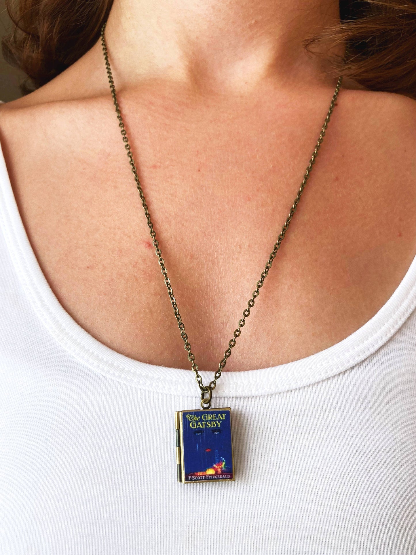 Book Locket The Great Gatsby: Brass