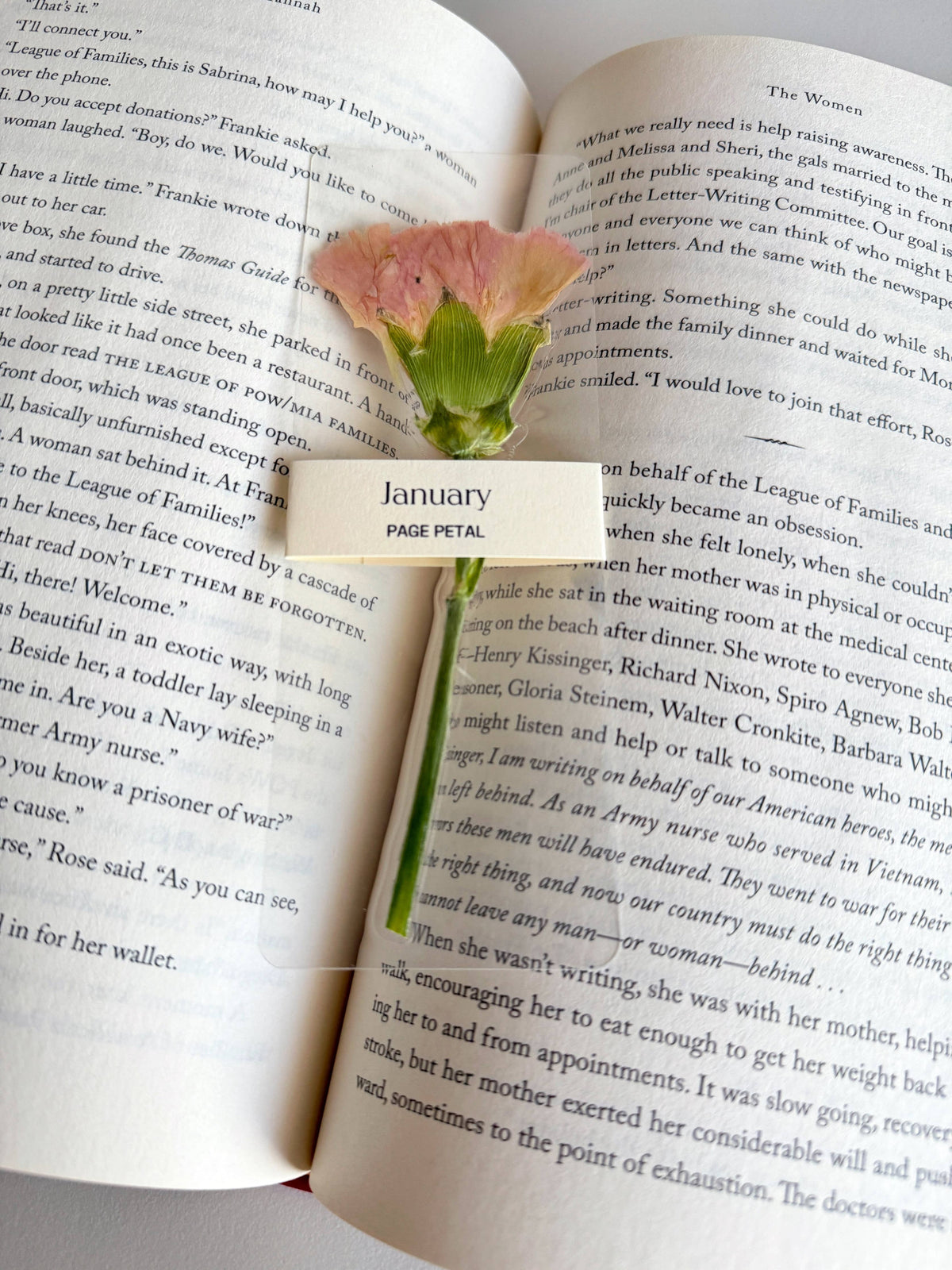 January Carnation Bookmark | Birth Month Flower Gift