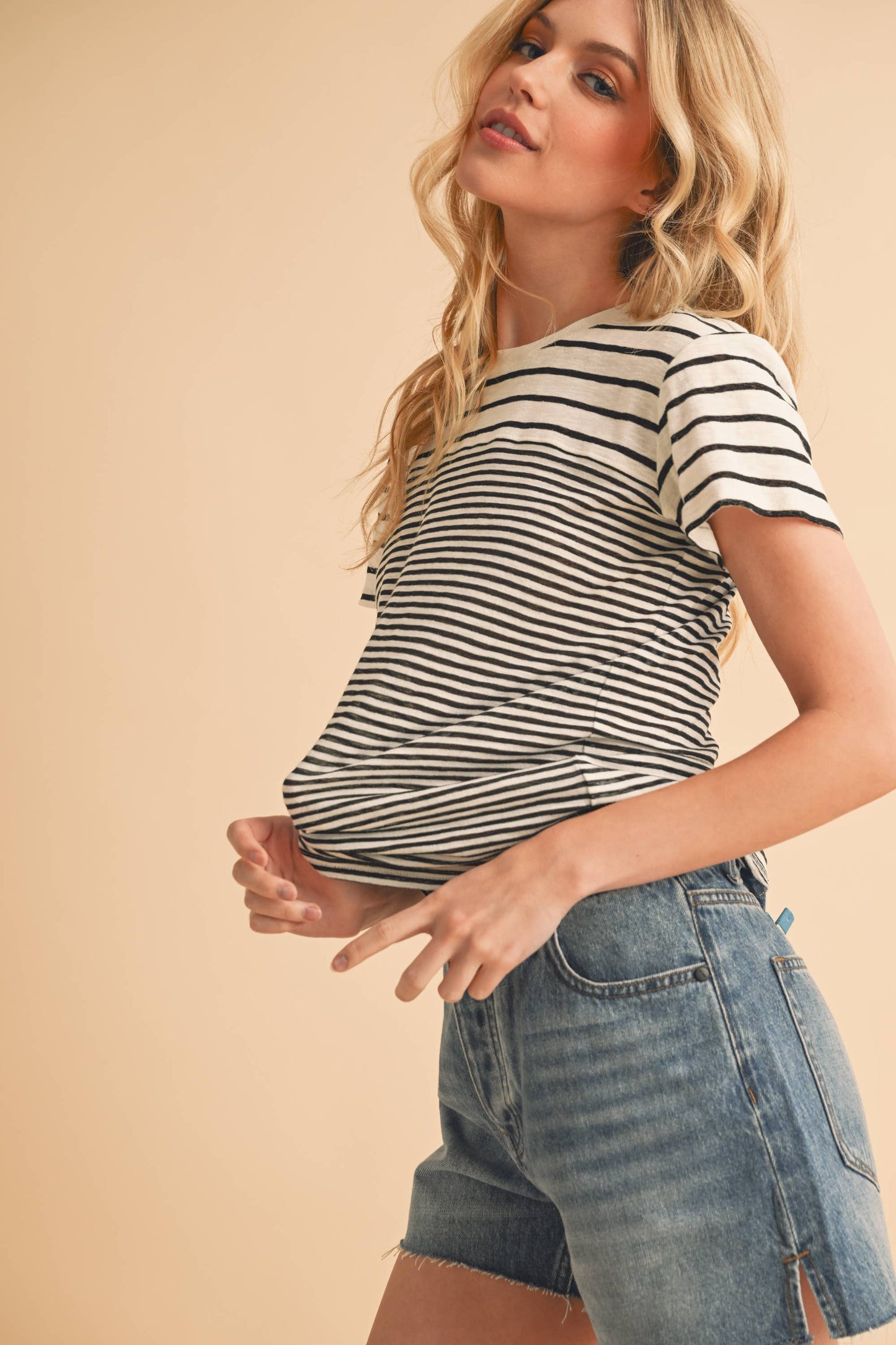 Raw Edge Denim Shorts