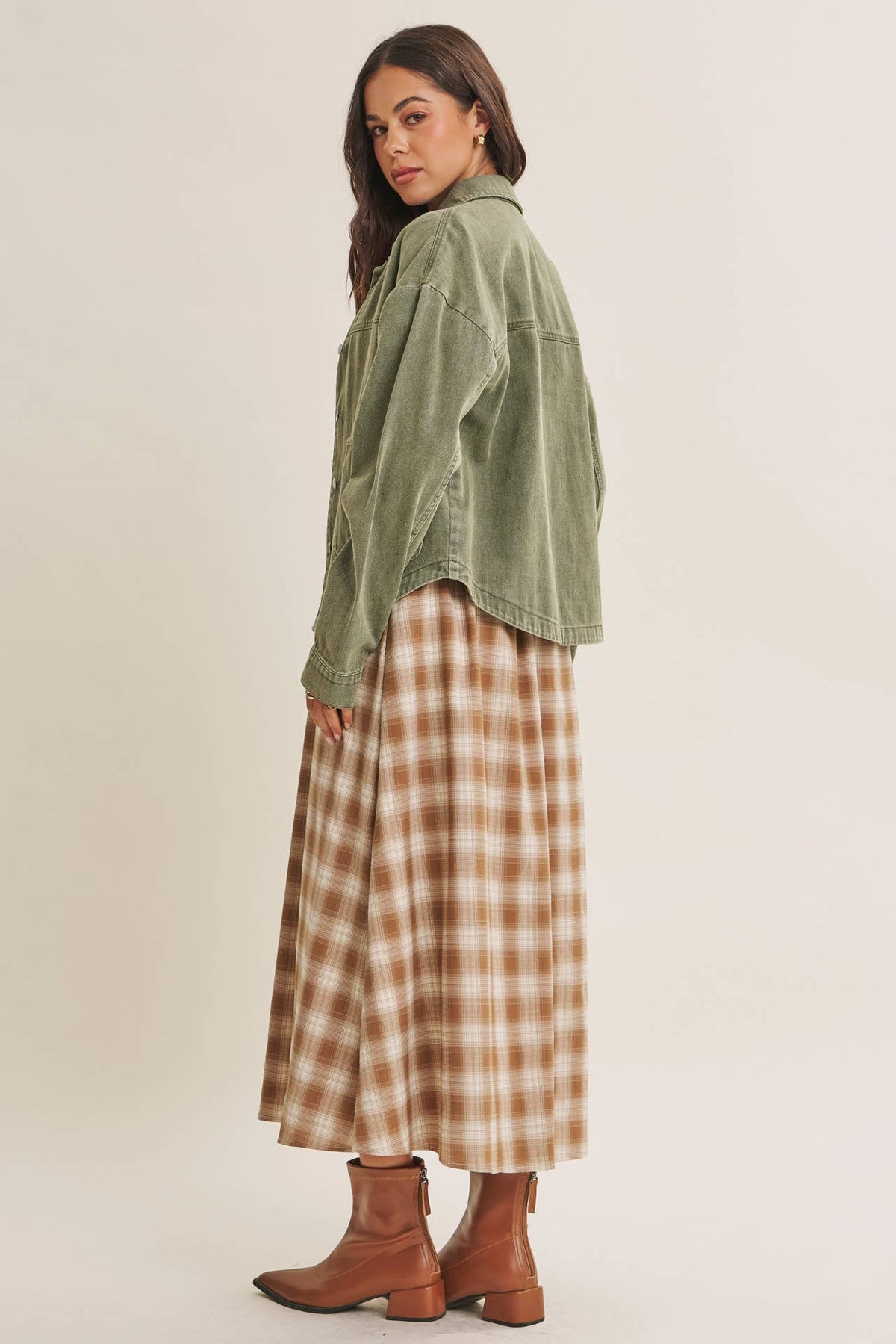 ONE OF A KIND WASHED COTTON TWILL UTILITY OVERSIZED JACKET