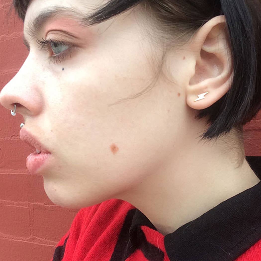 Lightning Bolt Studs: Gold