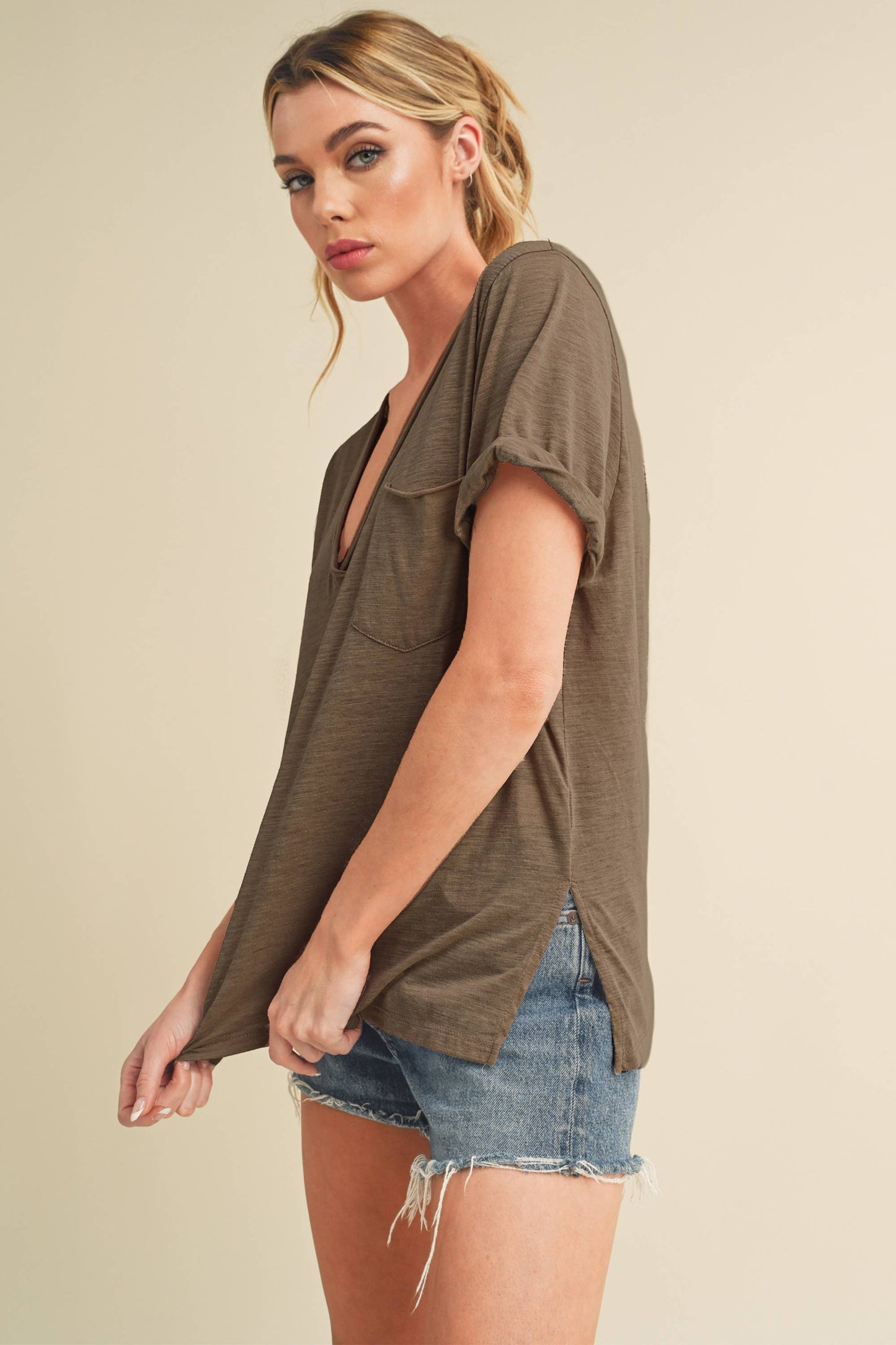 V-Neck Short Sleeve Top