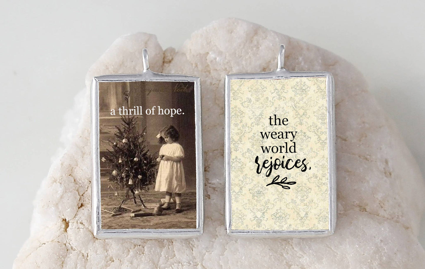 A Thrill of Hope Vintage Holiday Soldered Art Charm