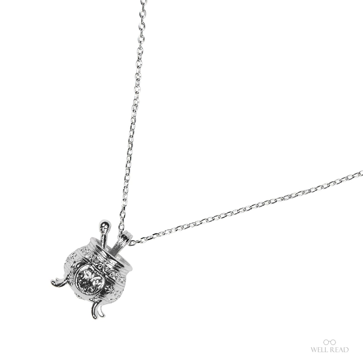 The Encyclopedia of Potion Making Silver Bookish Pendant Necklace