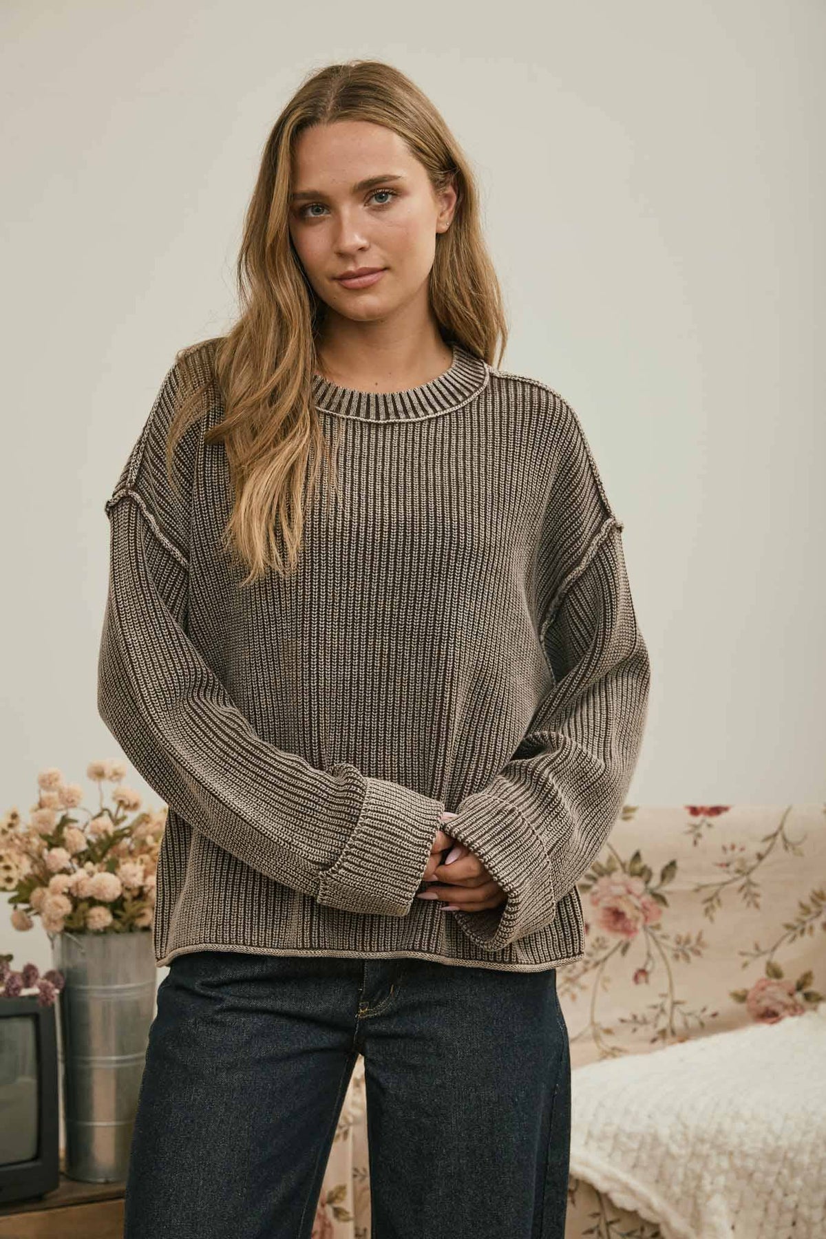 COTTON CUFF SWEATER