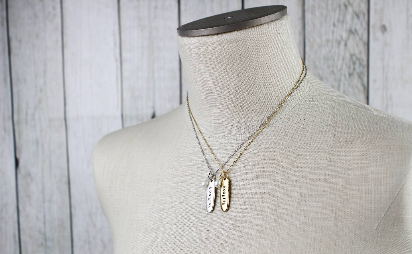 Bookish Hand Stamped Book Quote Necklace