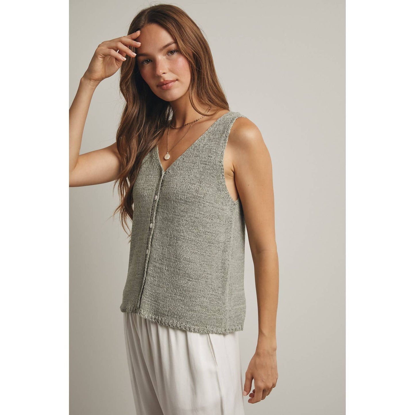 LIGHTWEIGHT BUTTON-UP SWEATER VEST