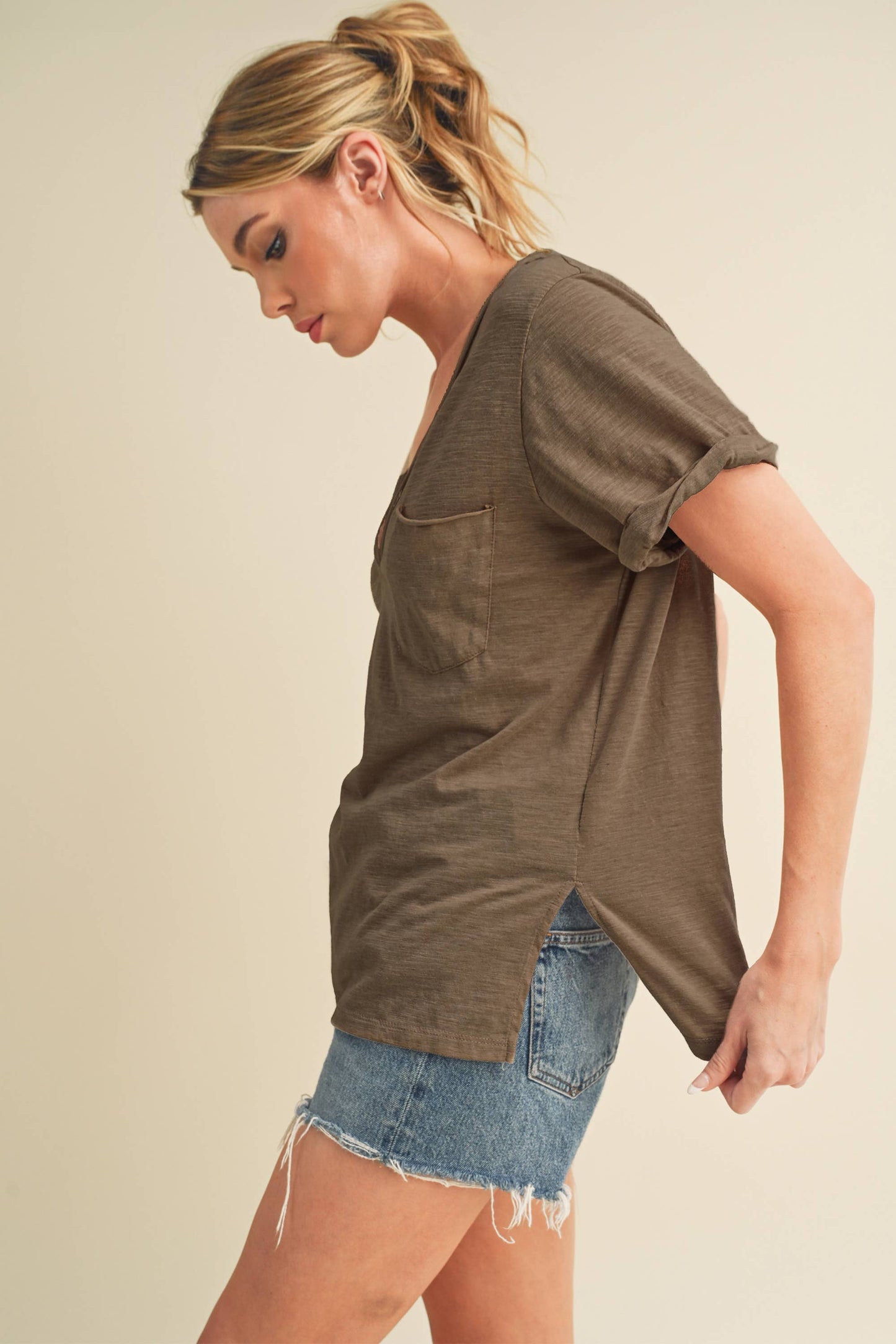 V-Neck Short Sleeve Top
