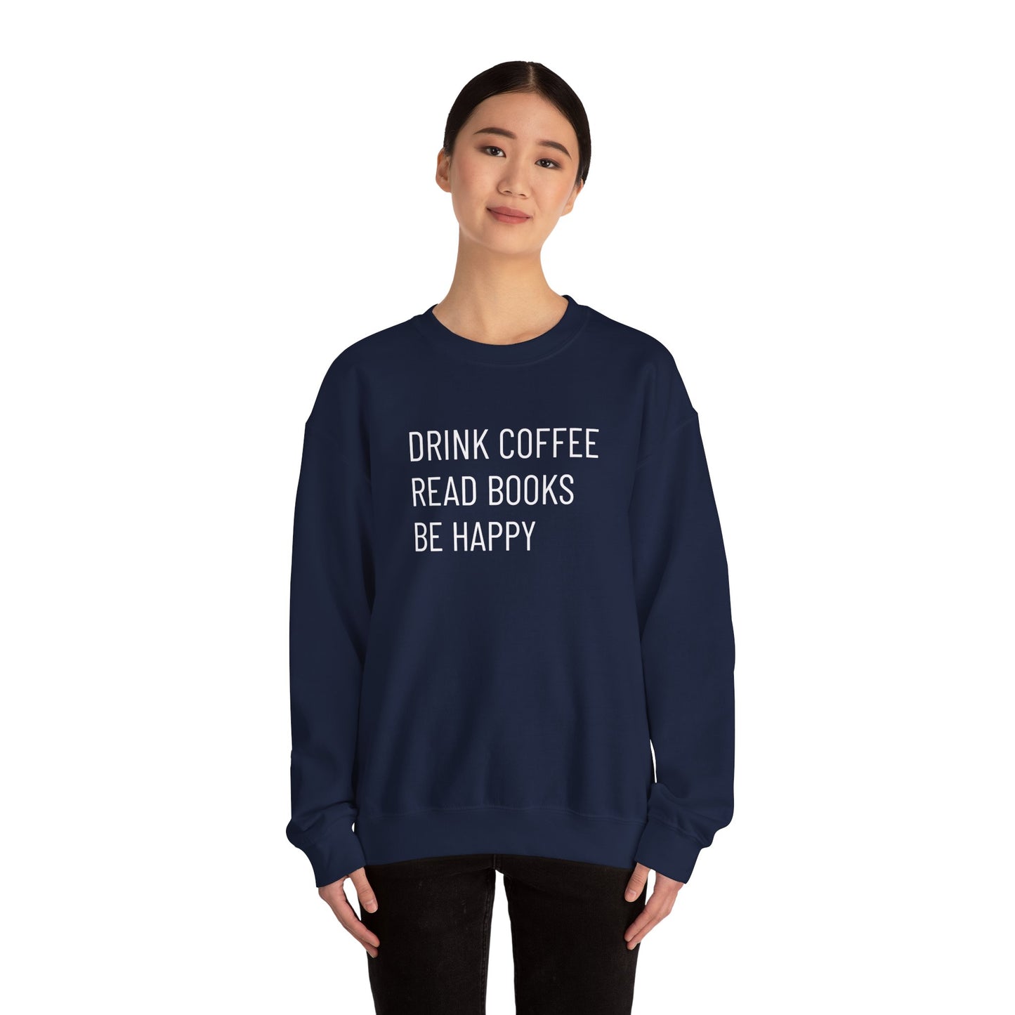 Coffee Books Happy - Unisex Heavy Blend™ Crewneck Sweatshirt
