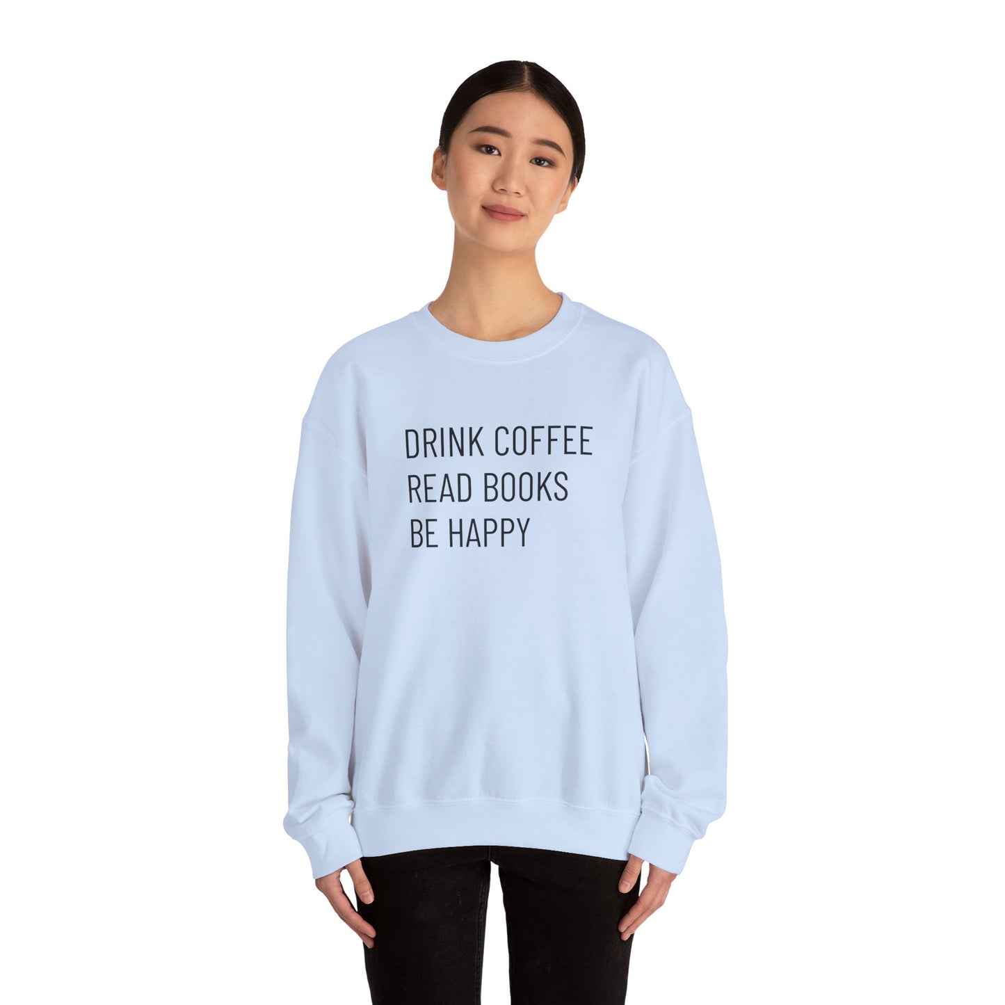 Coffee Books Happy - Unisex Heavy Blend™ Crewneck Sweatshirt