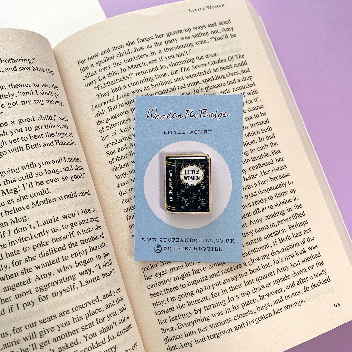 Little Women Book Wooden Pin