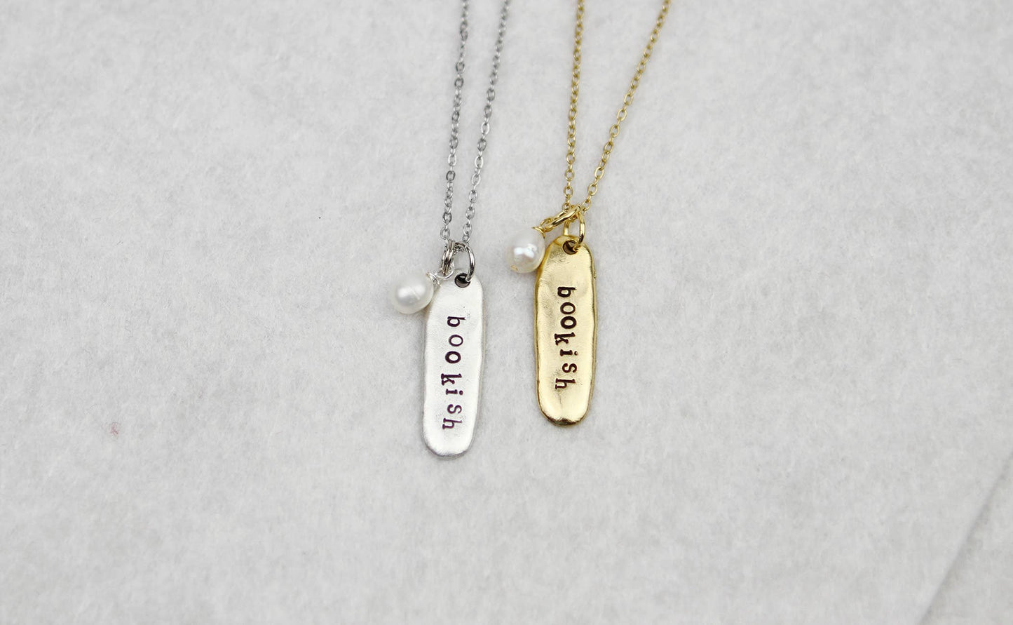 Bookish Hand Stamped Book Quote Necklace