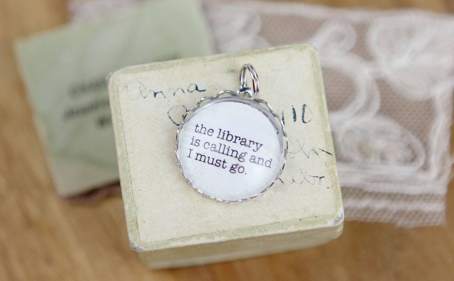 The Library is Calling Solid Edge Necklace