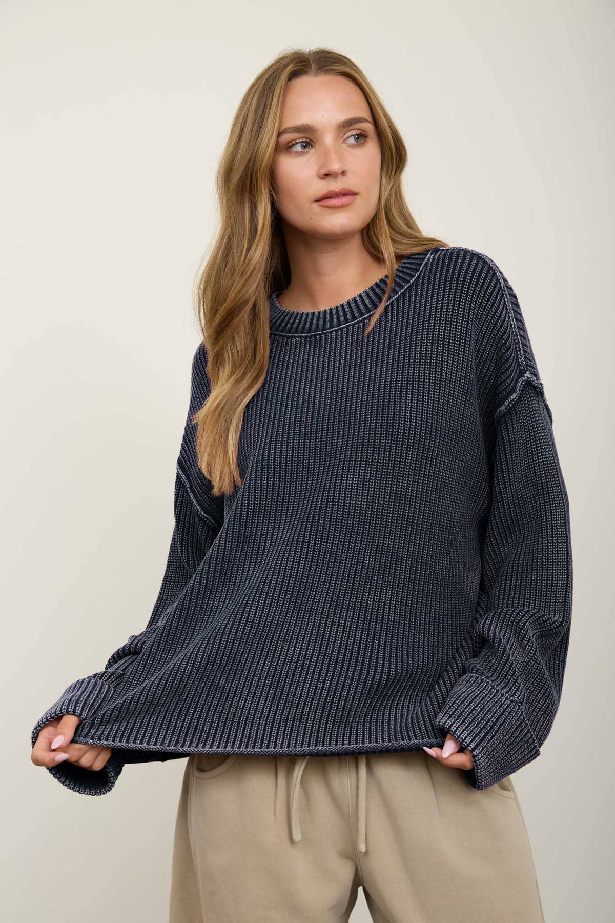 COTTON CUFF SWEATER