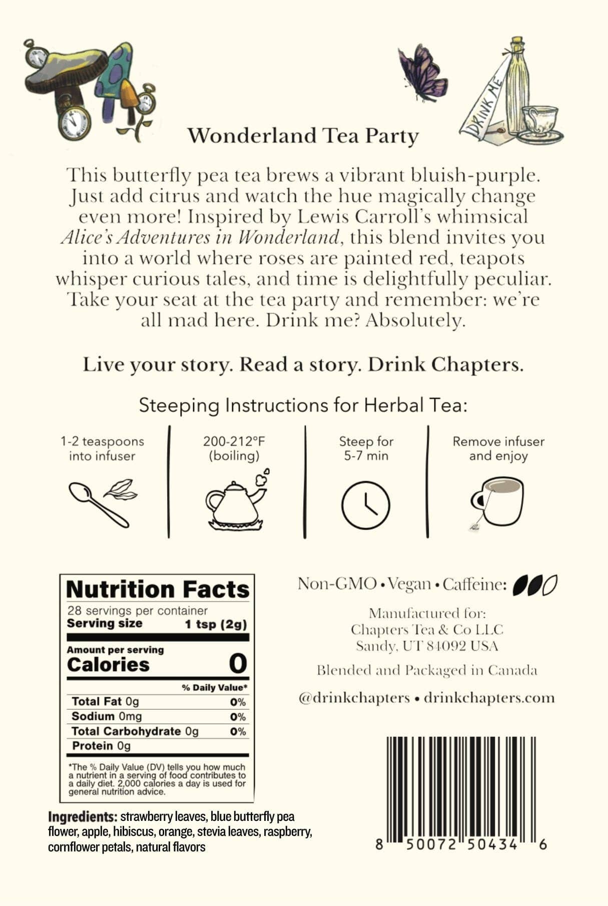 Wonderland Tea Party (Color-Changing Butterfly Pea Fruit Tea) 2oz