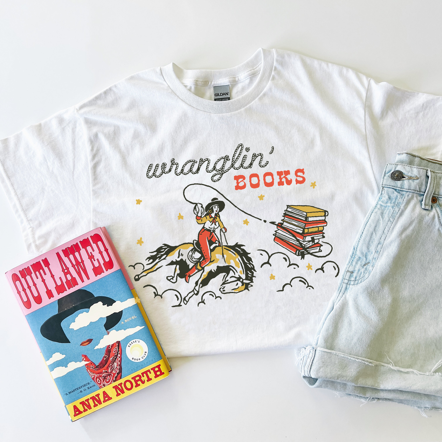 Wranglin' Books Tee