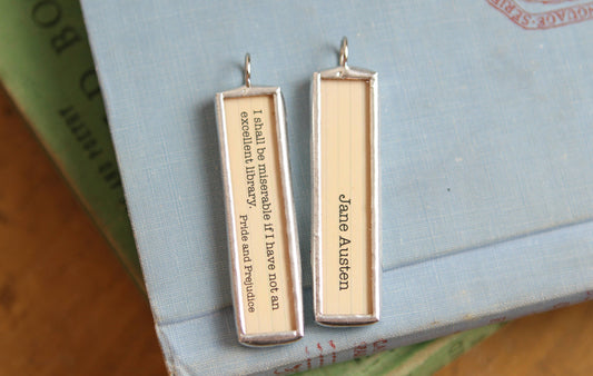 Pride & Prejudice Jane Austen Library Book Charm