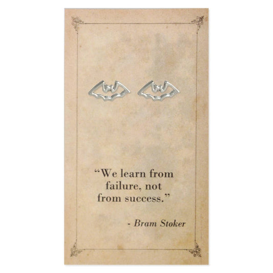 Literary Quotes Bat Post Earrings