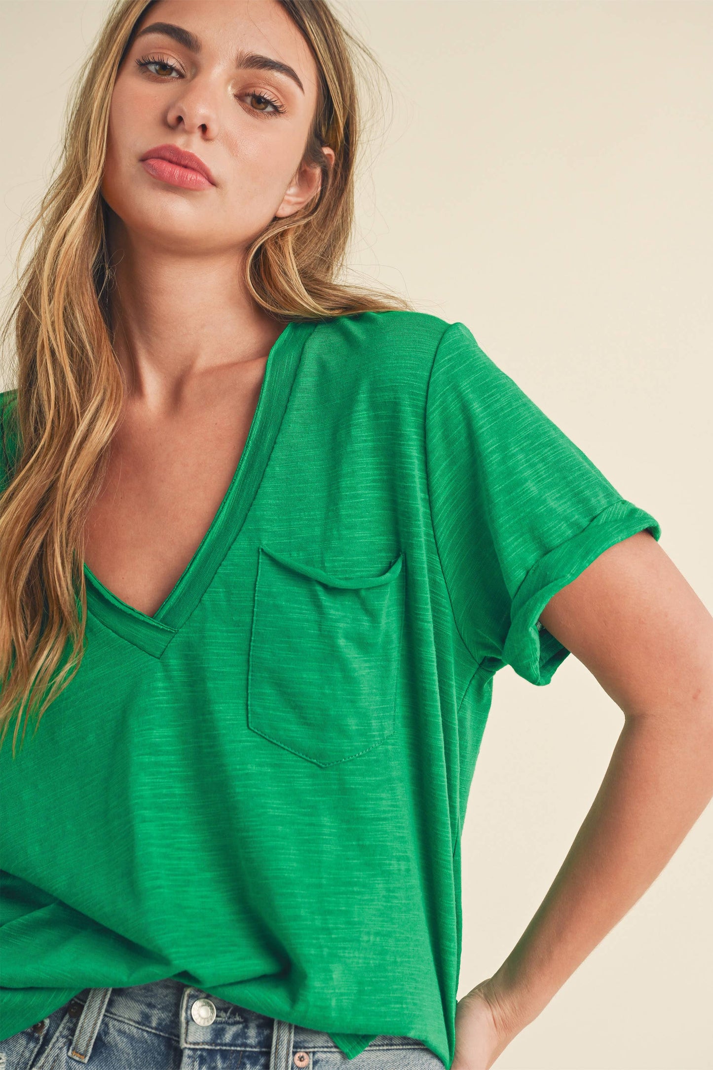 V-Neck Short Sleeve Top