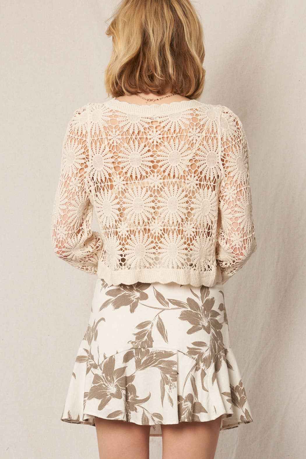 Flower Pattern Crochet Cardigan
