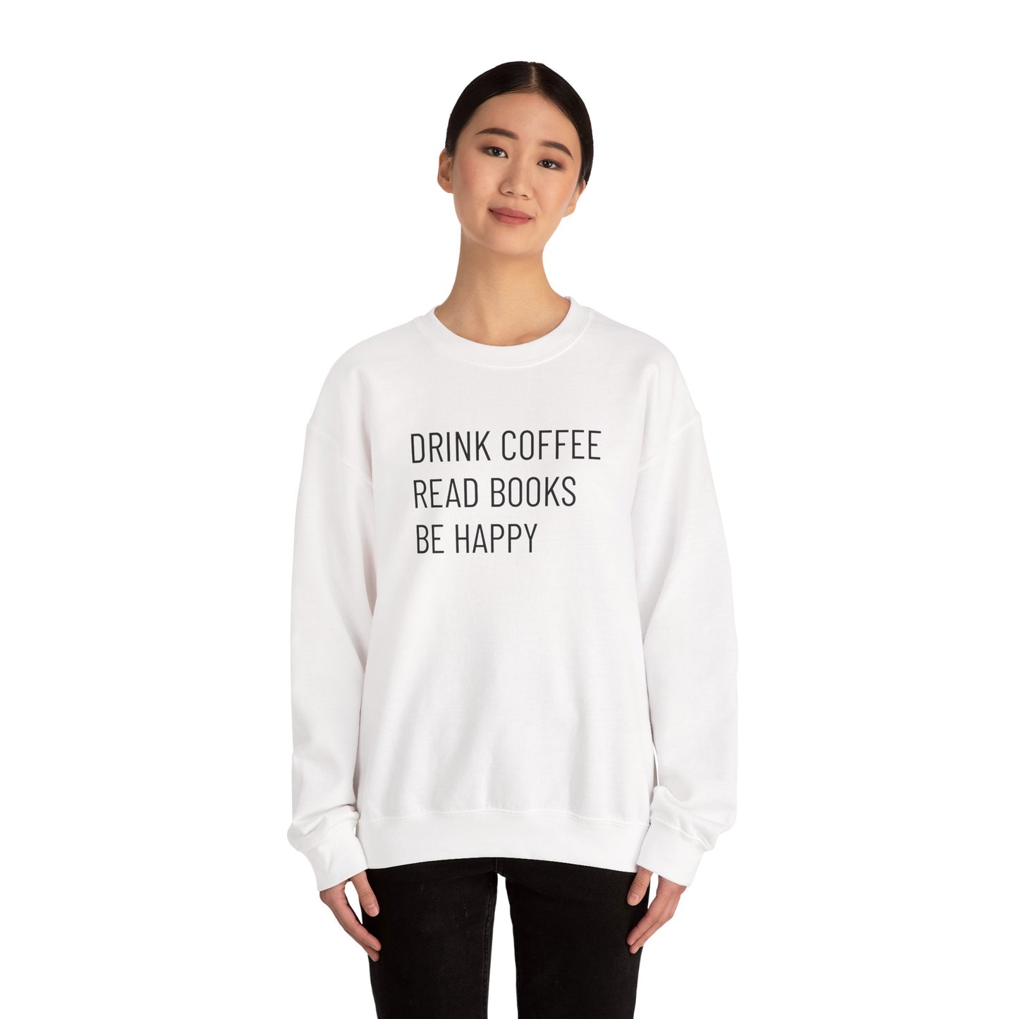 Coffee Books Happy - Unisex Heavy Blend™ Crewneck Sweatshirt