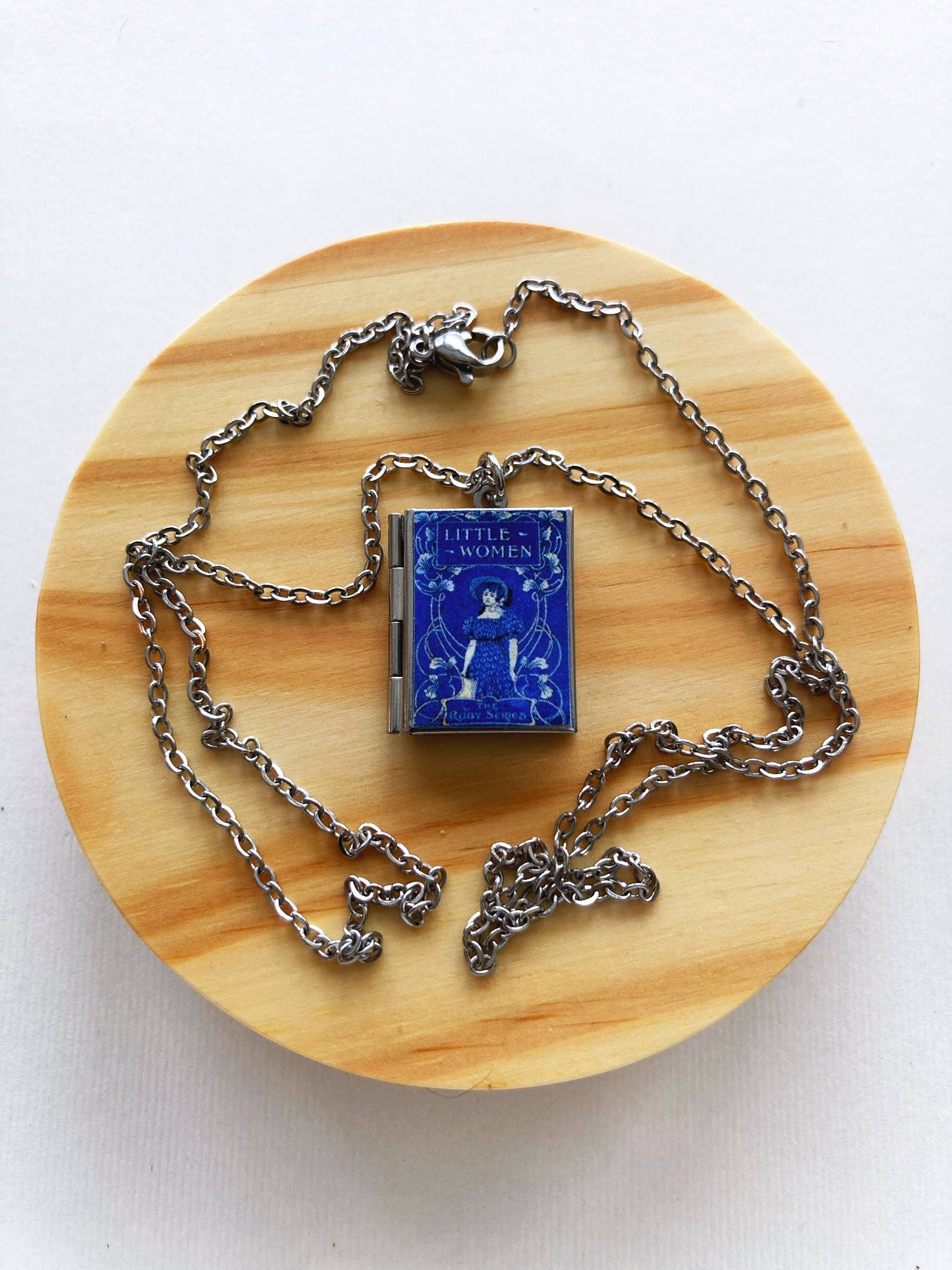 Book Locket Little Women - Blue Dress: Stainless Steel