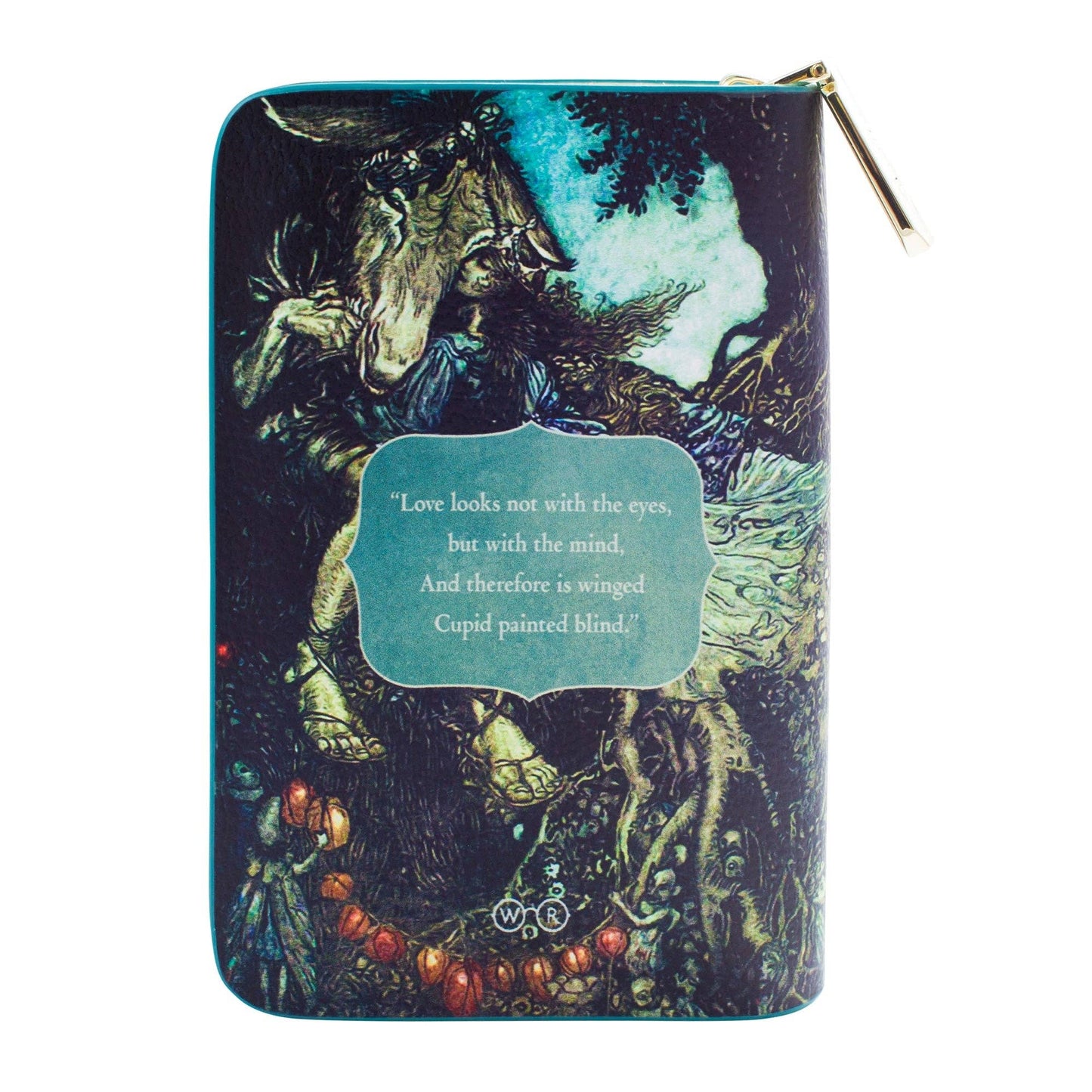 Midsummer Night's Dream Book Vegan Leather Zip Around Purse