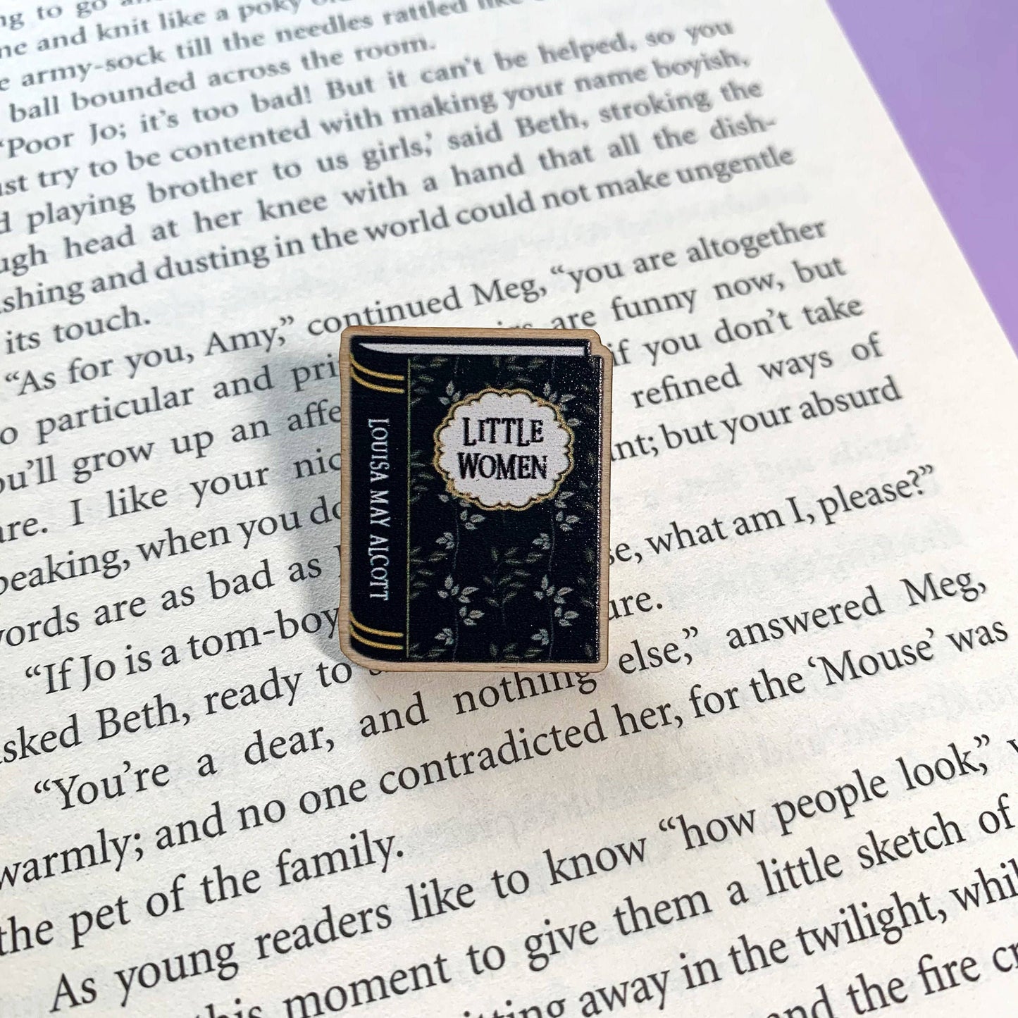 Little Women Book Wooden Pin