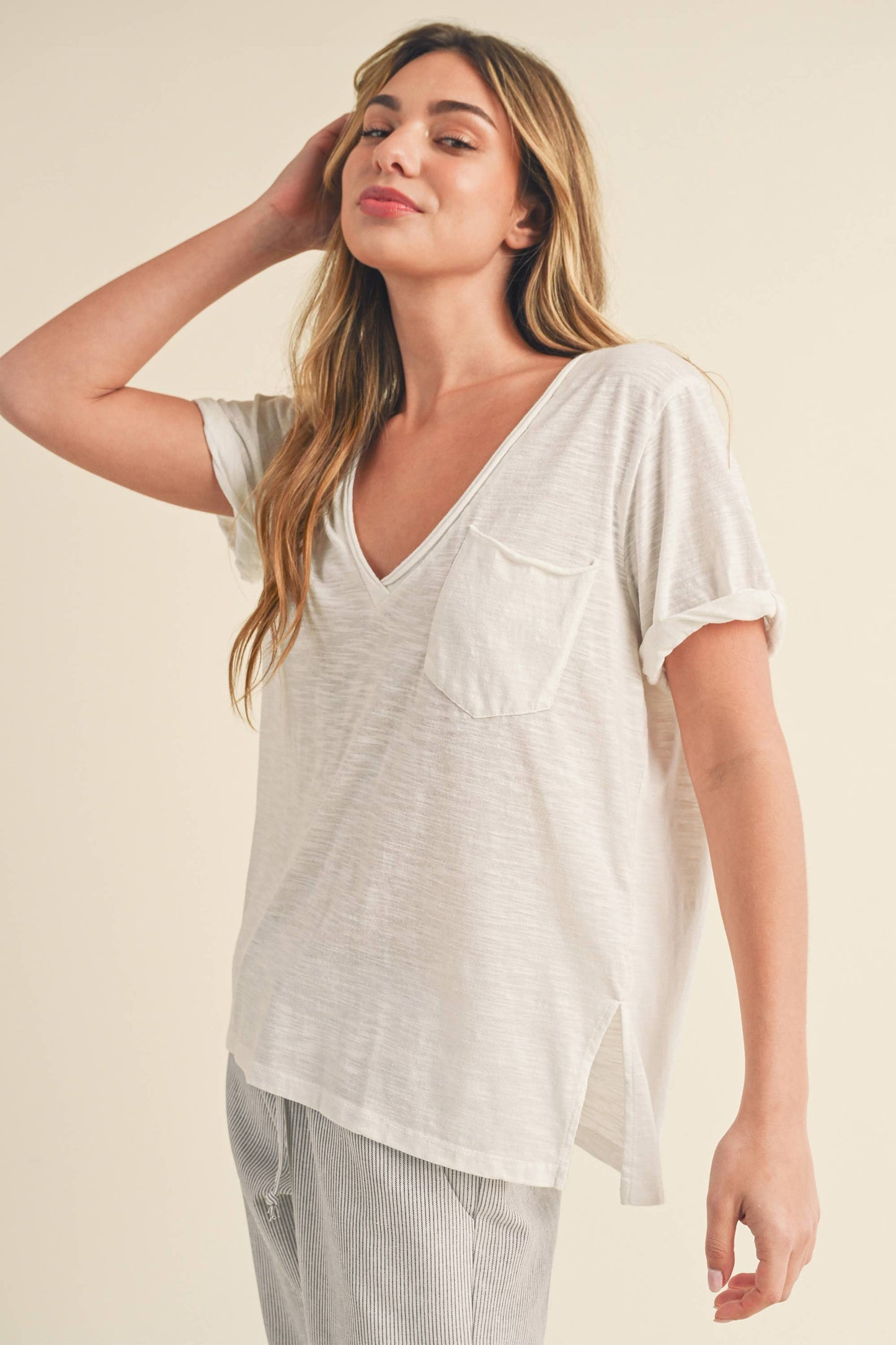 V-Neck Short Sleeve Top