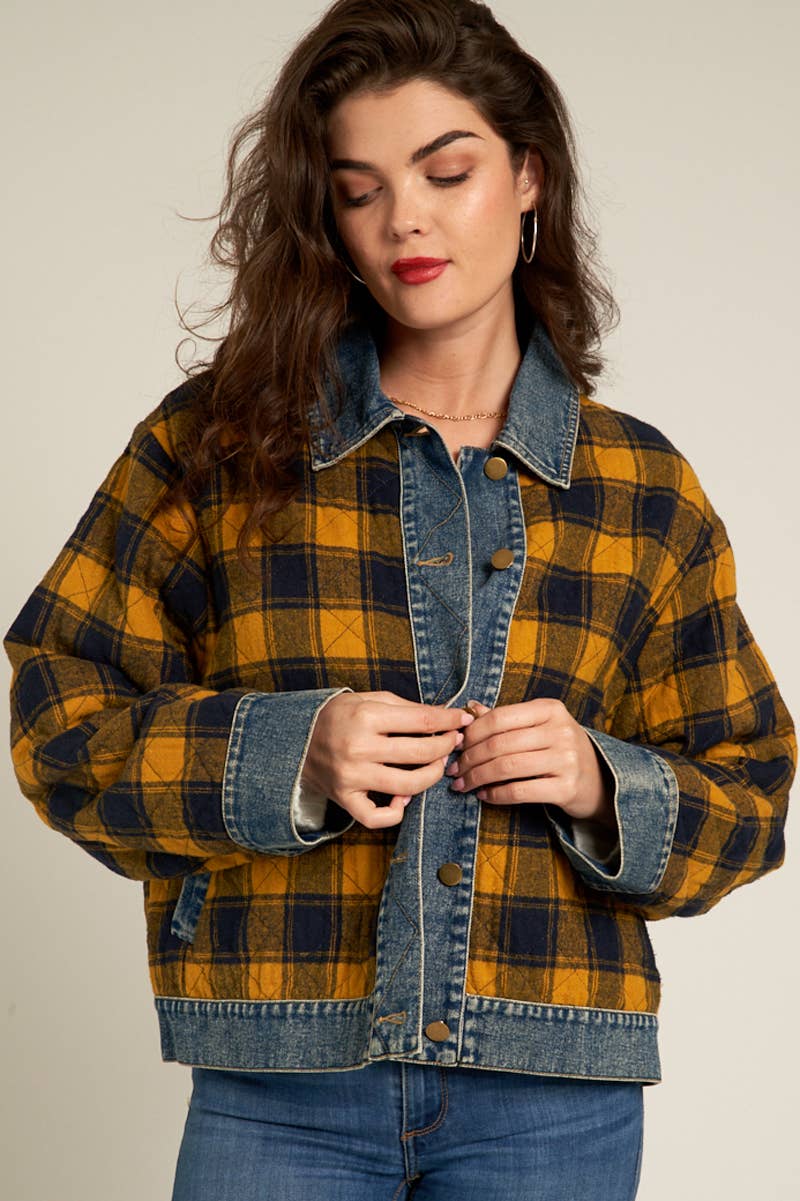 Plaid Denim Jacket