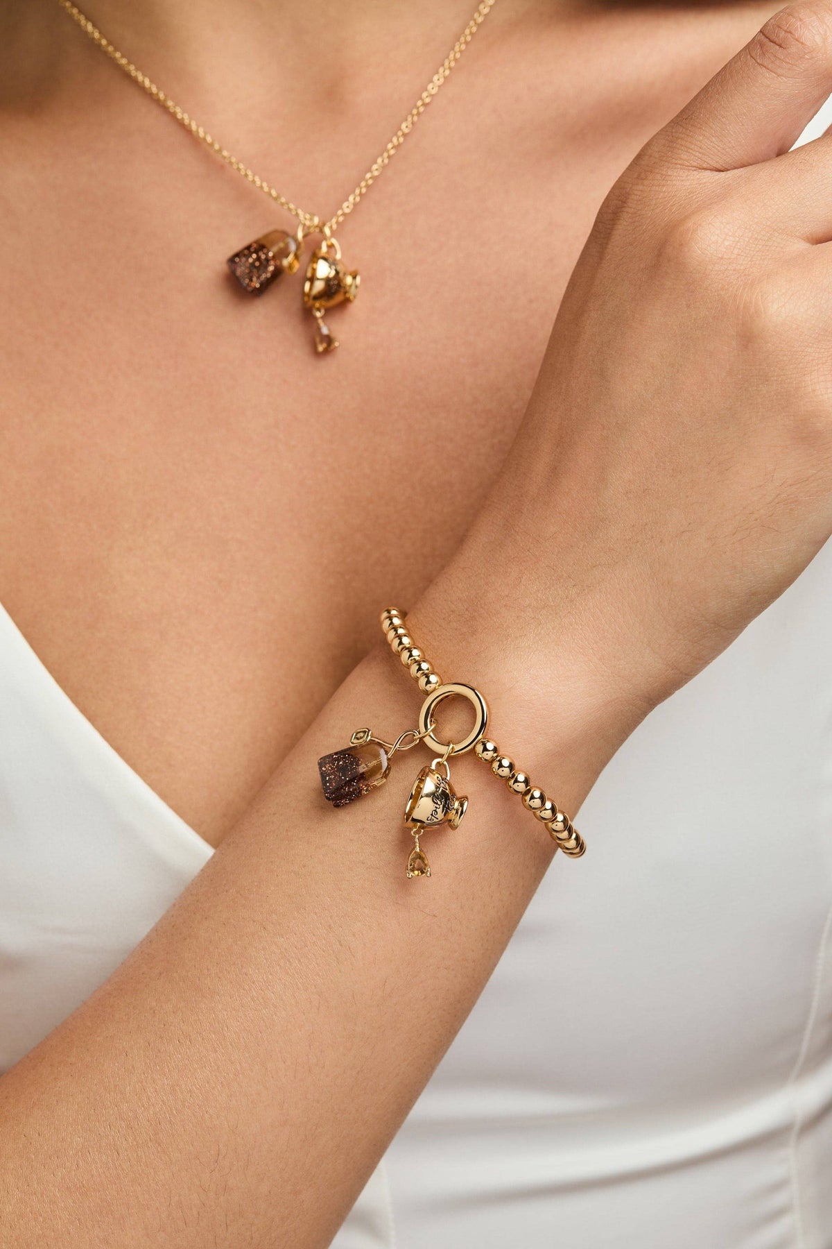 'Spill the Tea' Cup & Tea Bag Stretch Bracelet