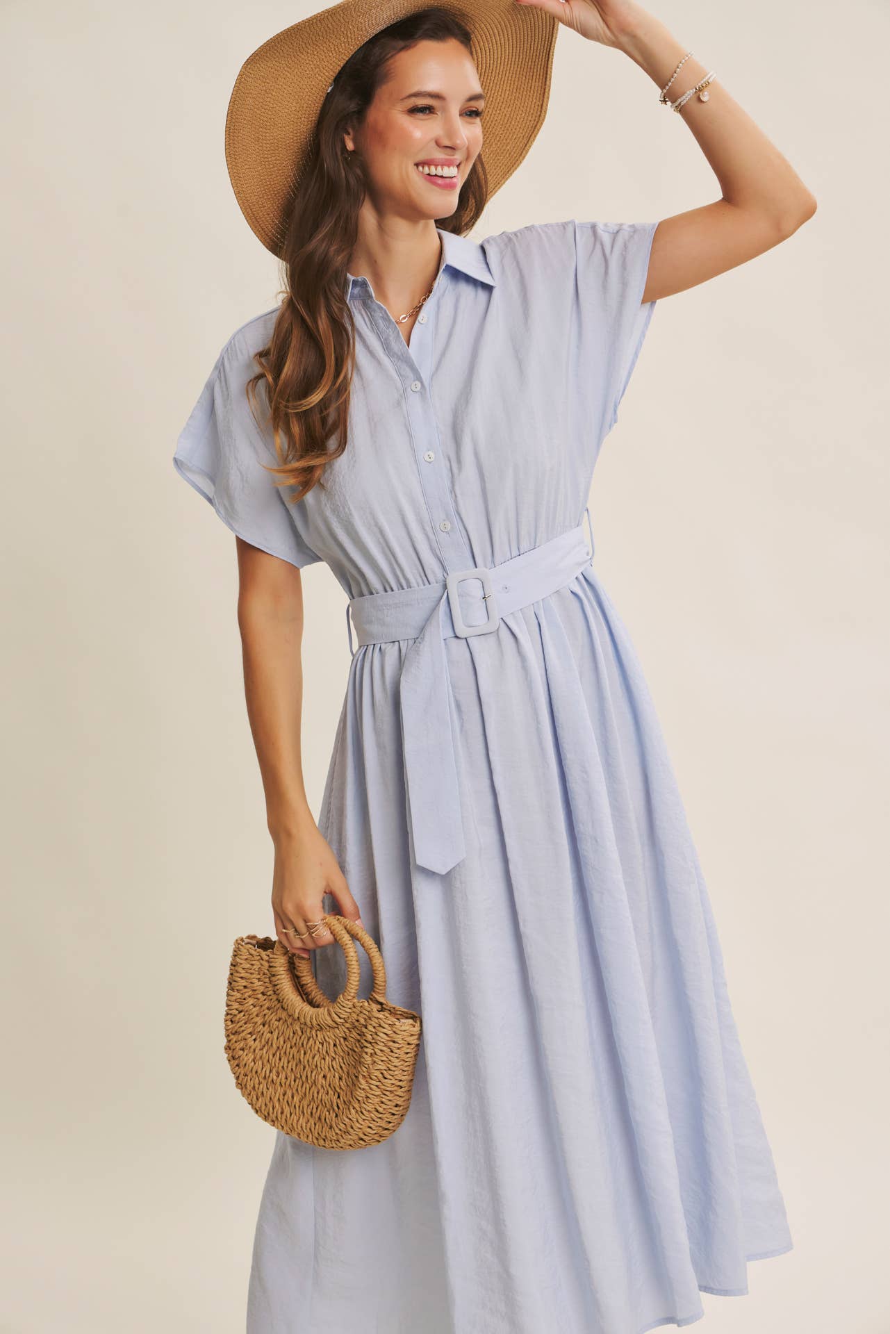 PICNIC PERFECT MIDI DRESS WITH BELT