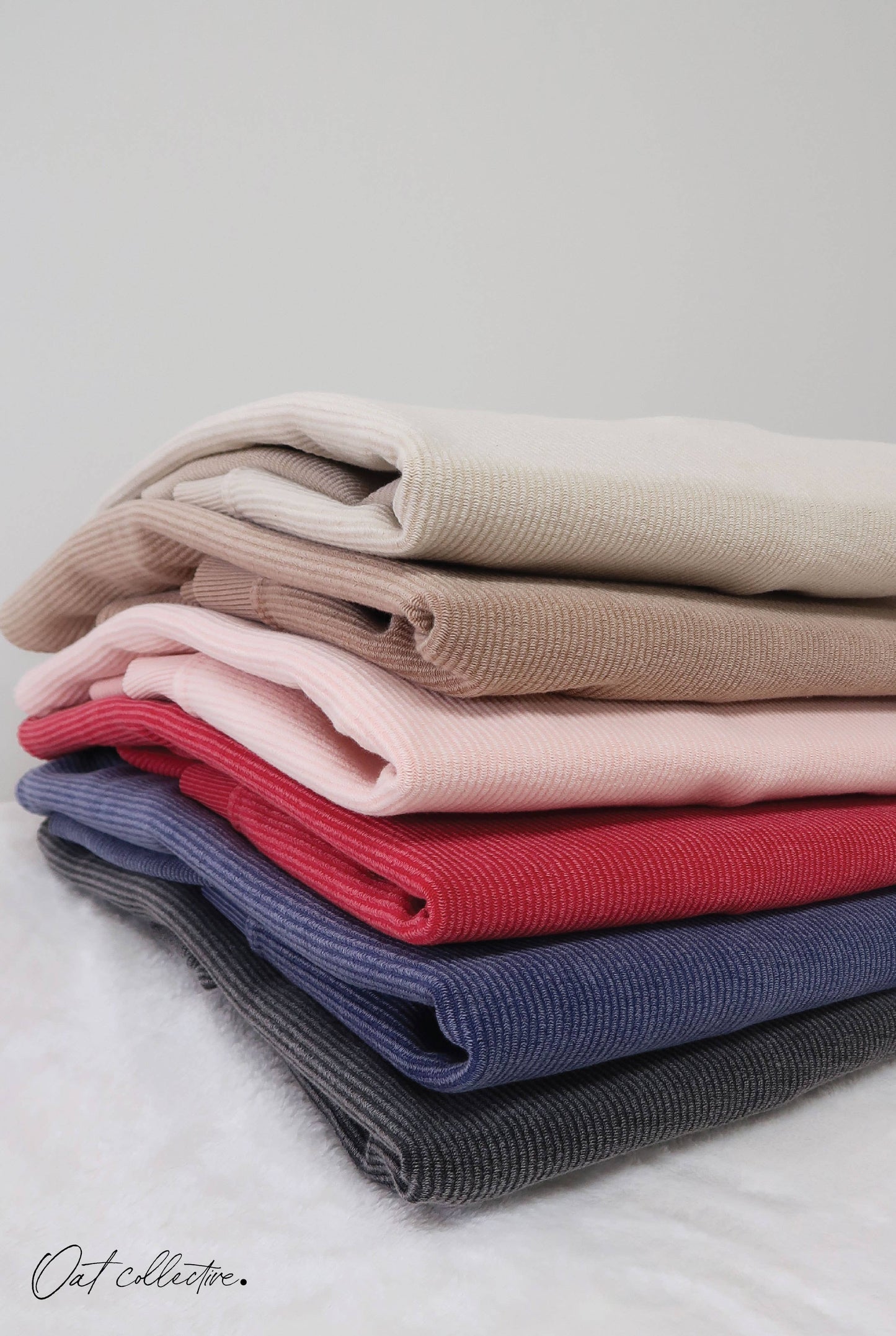 COMFY AND COZY Cropped Thermal Vintage Pullover