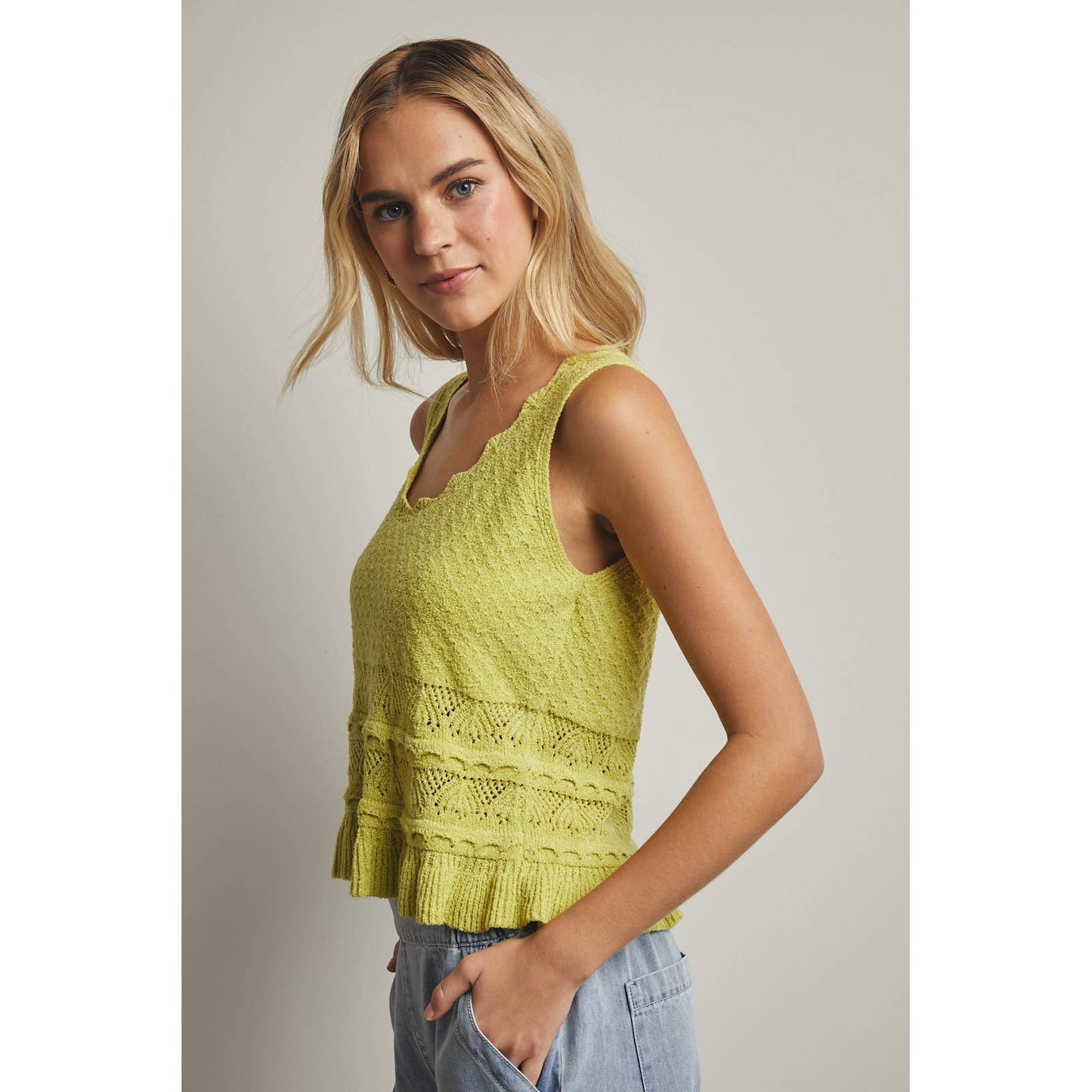 TEXTURED SWEATER TANK TOP