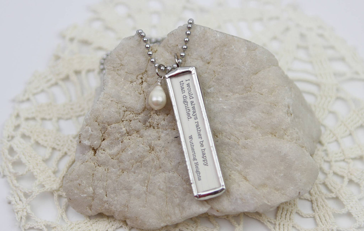 Wuthering Heights Be Happy Book Soldered Charm