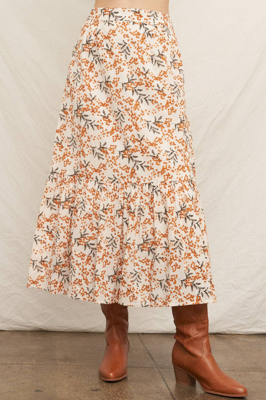 Floral Tiered Maxi Skirt