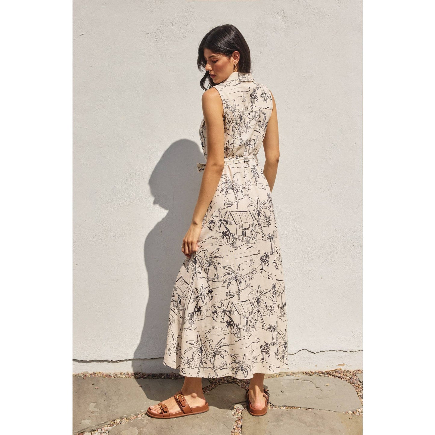 Sail Away With Me Sleeveless Shirt Dress: OCEANSIDE