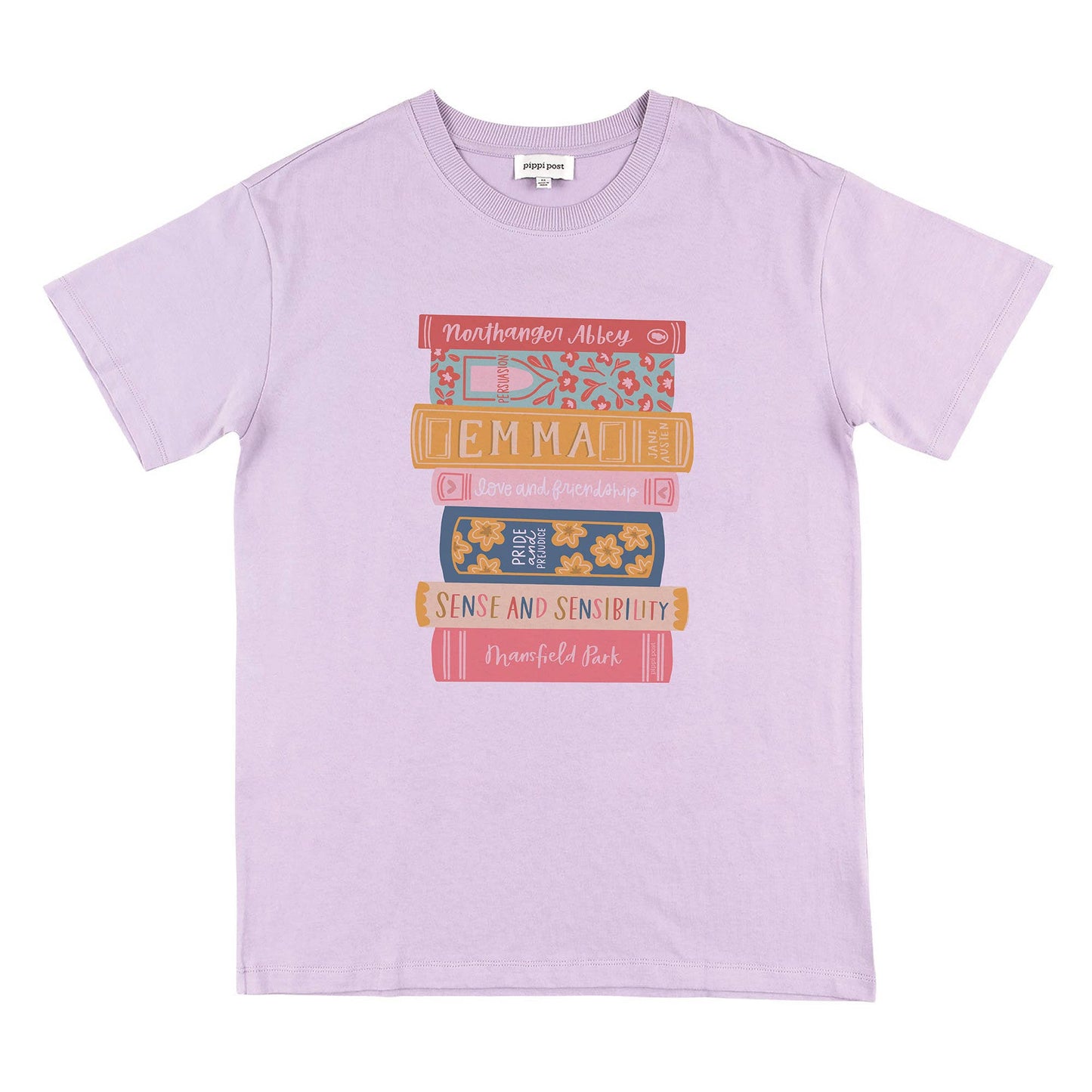 Lilac Book Stack Tee