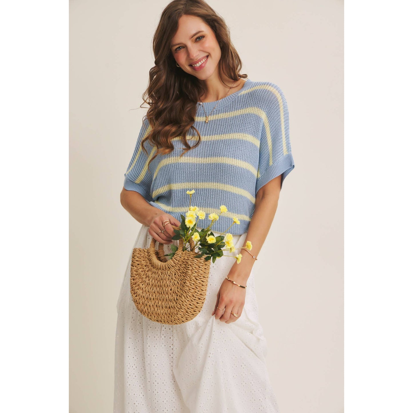 GO-TO FAVORITE RELAXED FIT VISCOSE STRIPE SWEATER