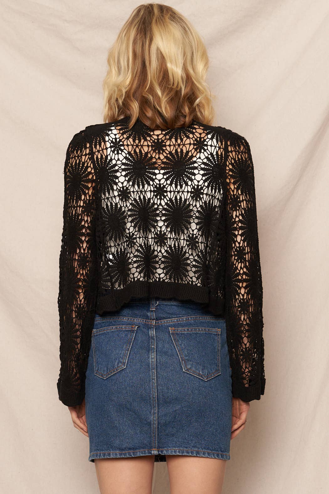 Flower Pattern Crochet Cardigan