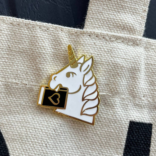 Bookish Unicorn enamel pin