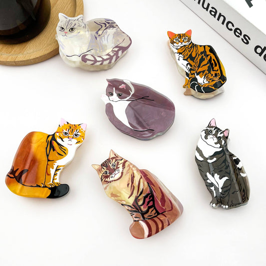 Cute Cat Acetate Hair Claw Clip, Animal Hair Clips