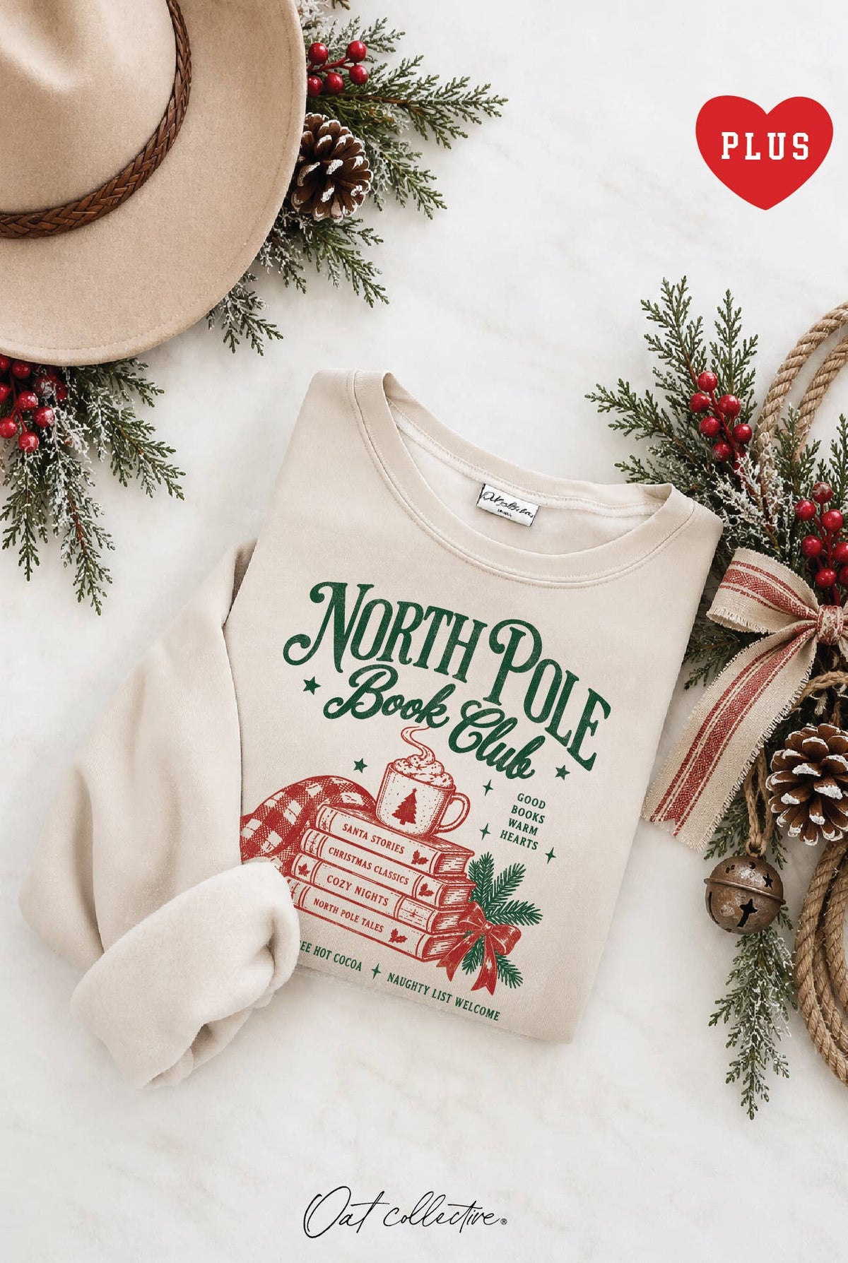 NORTH POLE BOOK CLUB Plus Graphic Sweatshirt