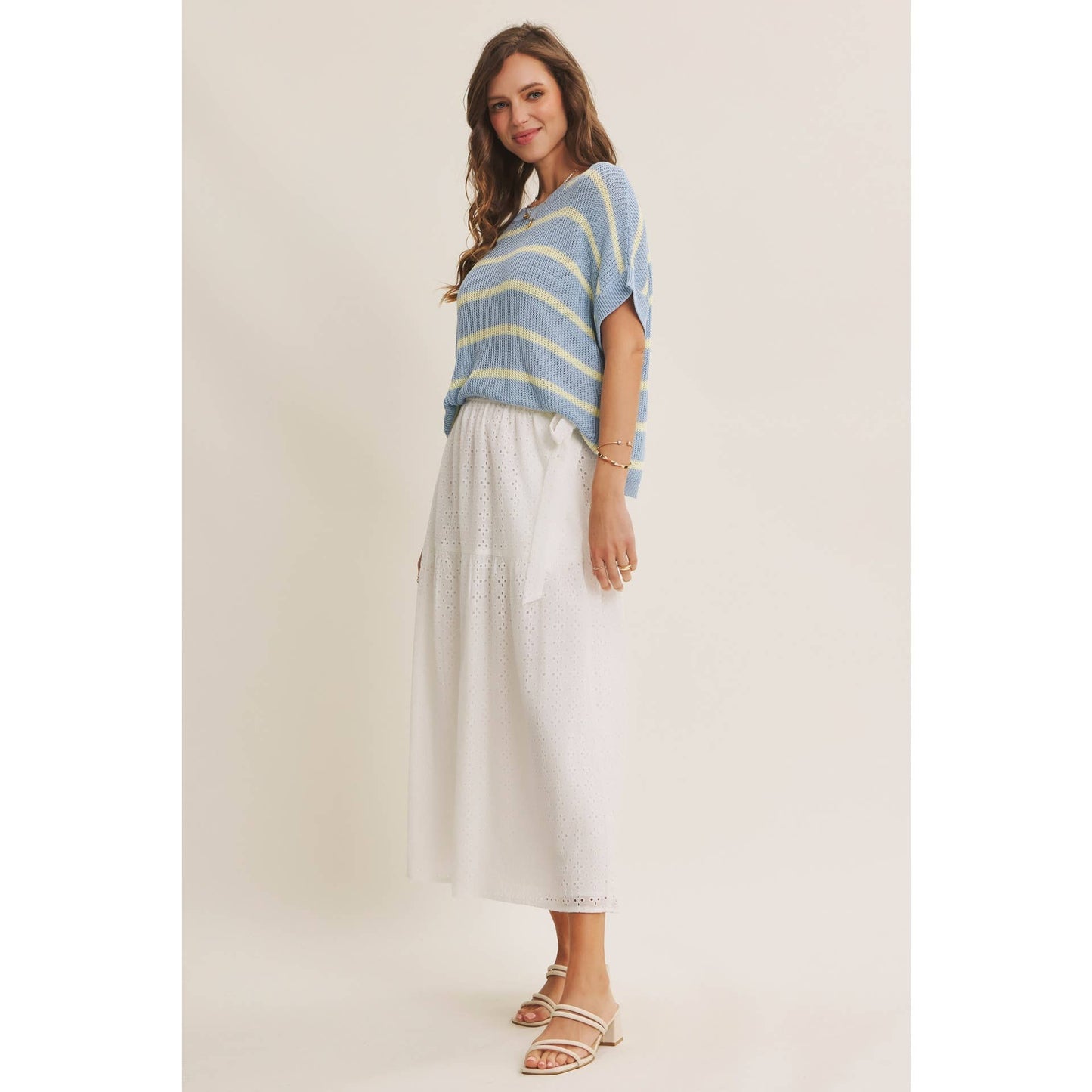 GO-TO FAVORITE RELAXED FIT VISCOSE STRIPE SWEATER
