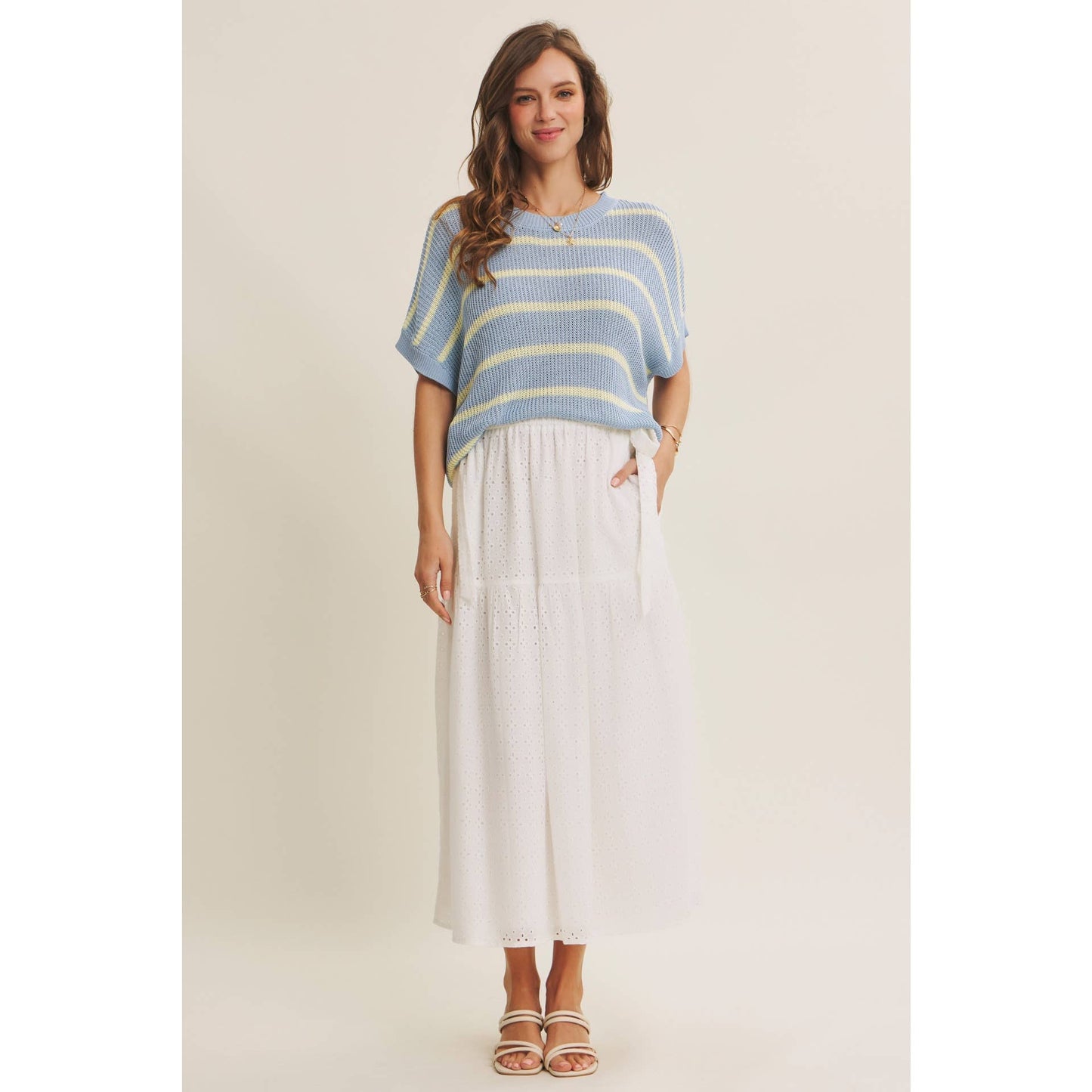 GO-TO FAVORITE RELAXED FIT VISCOSE STRIPE SWEATER