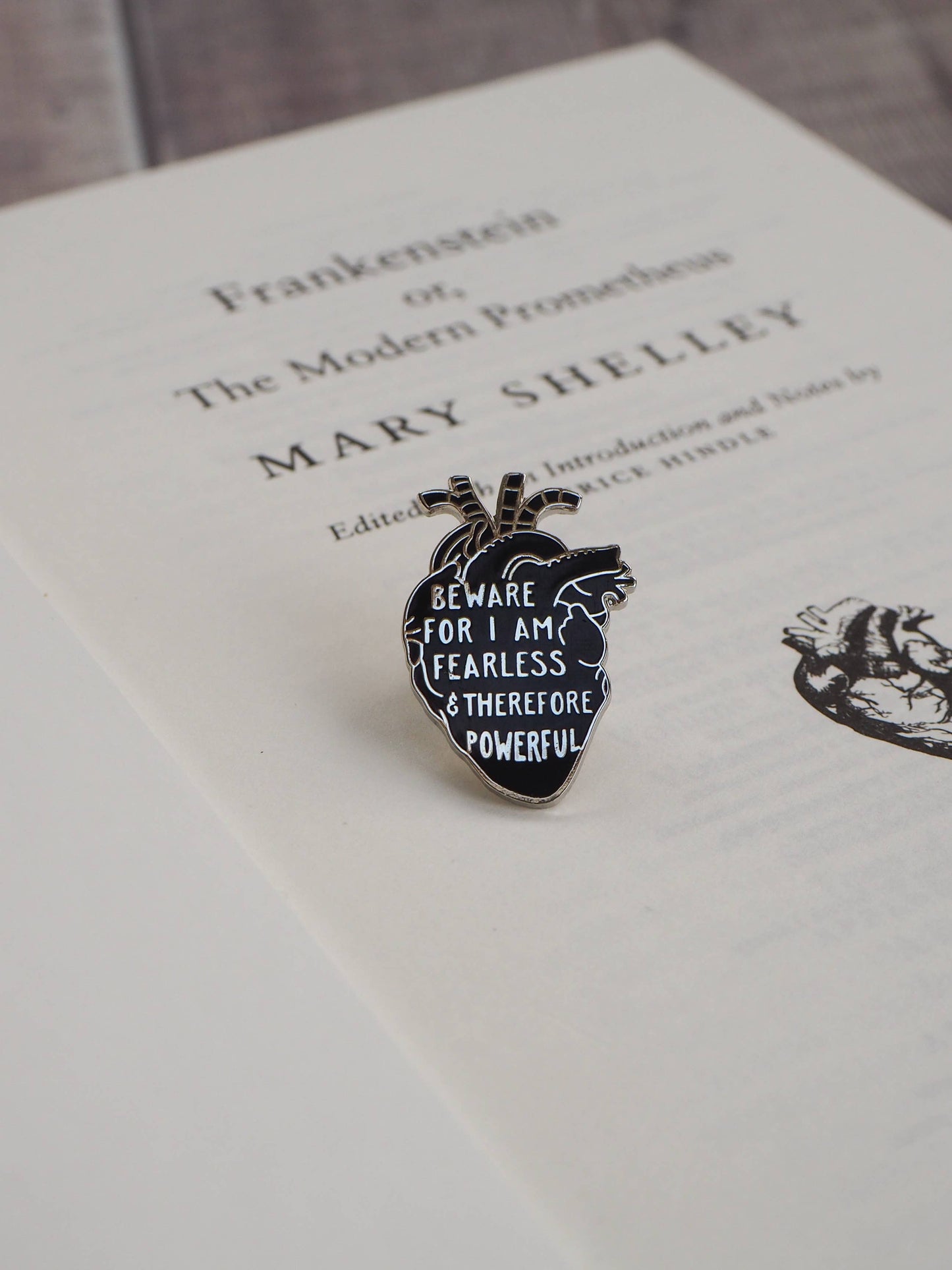 Frankenstein Anatomical Heart Pin Badge - Gothic Collection
