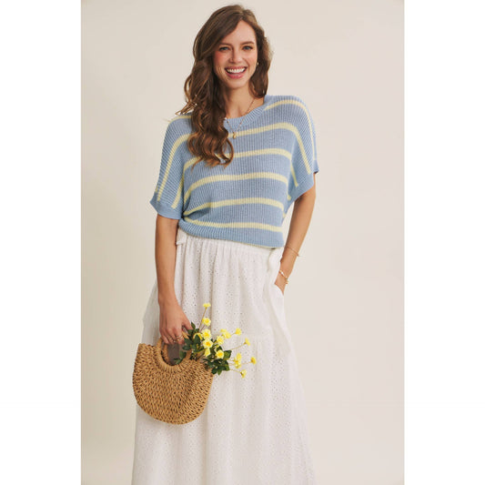 GO-TO FAVORITE RELAXED FIT VISCOSE STRIPE SWEATER