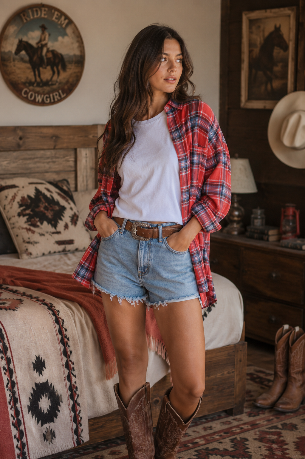 Oversized Plaid Button Down Shirt